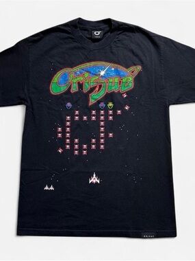 Orisue Black Galaga Graphic Arcade Tee Large